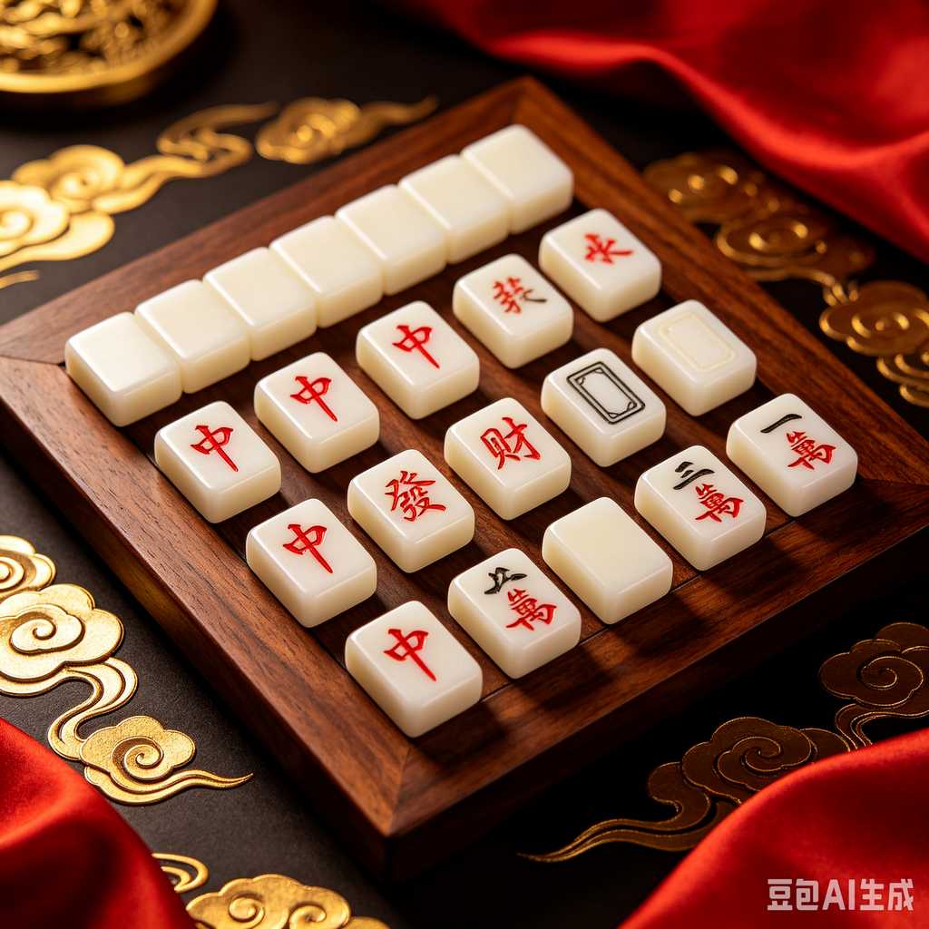 mahjong set with dice and chips